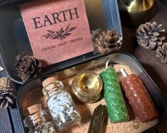 Earth Travel Altar, Element Witch Altar, Beeswax Candles