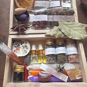Witch Starter Kit Box, Altar Set for Baby Witches & Witchy Gift Smudge Spray, Altar Cloth, Sage spray