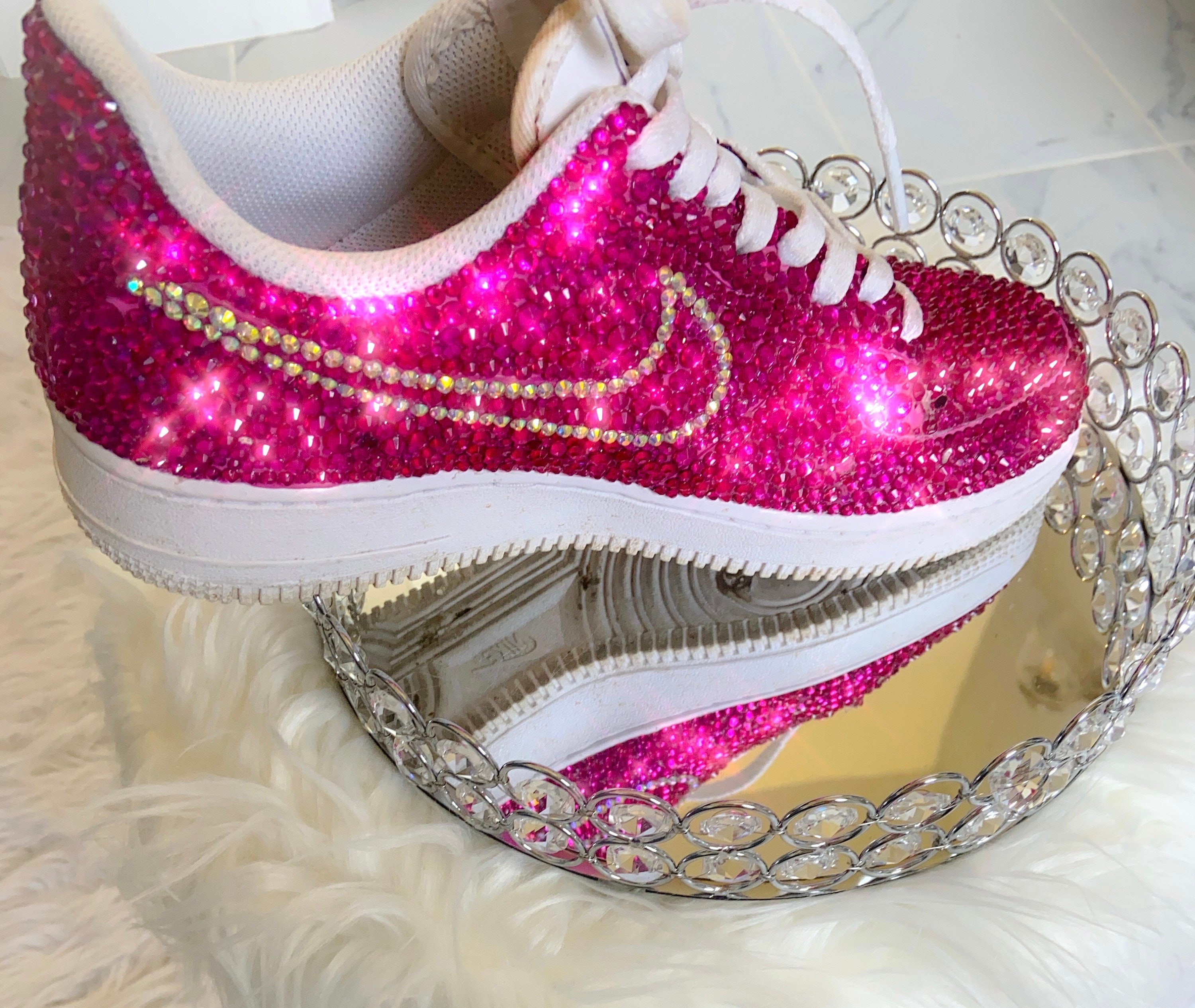 pink glitter nike trainers