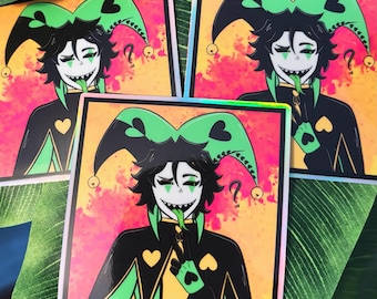 Harlequin Acrylic Charm and Sticker <3 (The Freak Circus)