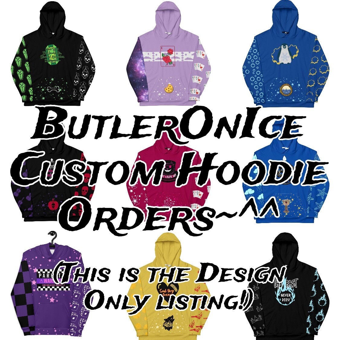 Custom Themed Hoodie Order~ Characters, Ocs, Fursonas, Etc.! <3 DESIGN ONLY!!!