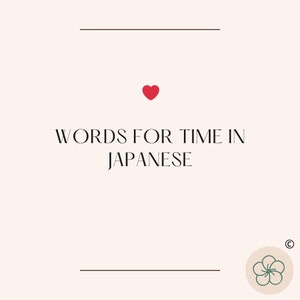 Vocabulário de horário japonês