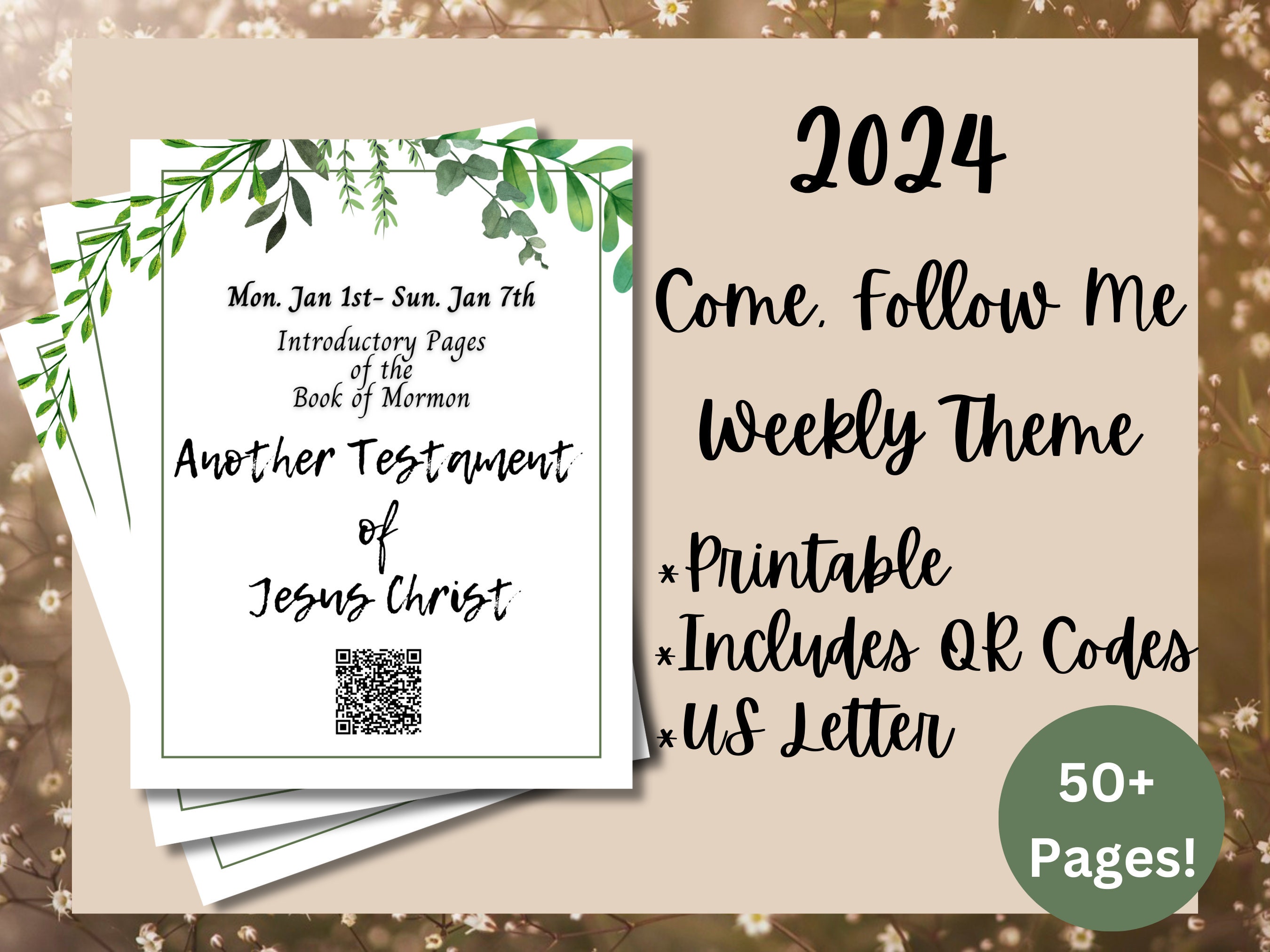 Come Follow Me 2024weekly Theme Printable With QR Code Book of Mormon