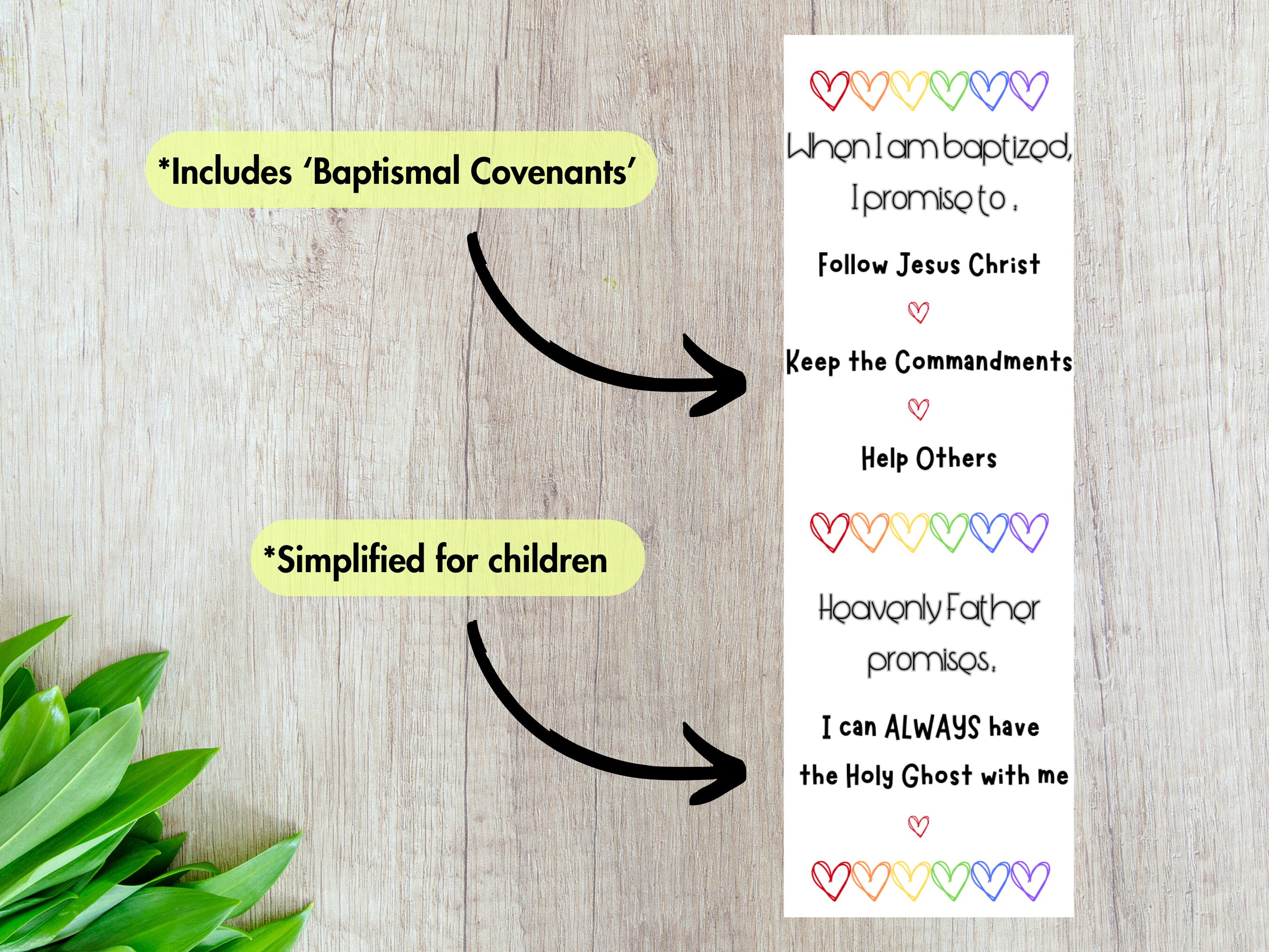 Baptismal Covenant LDS Bookmark, Baptism Gift, Baptism Printable, LDS ...