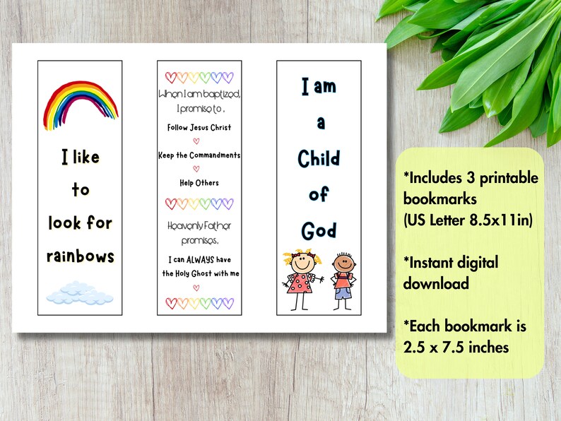 Baptismal Covenant LDS Bookmark, Baptism Gift, Baptism Printable, LDS ...