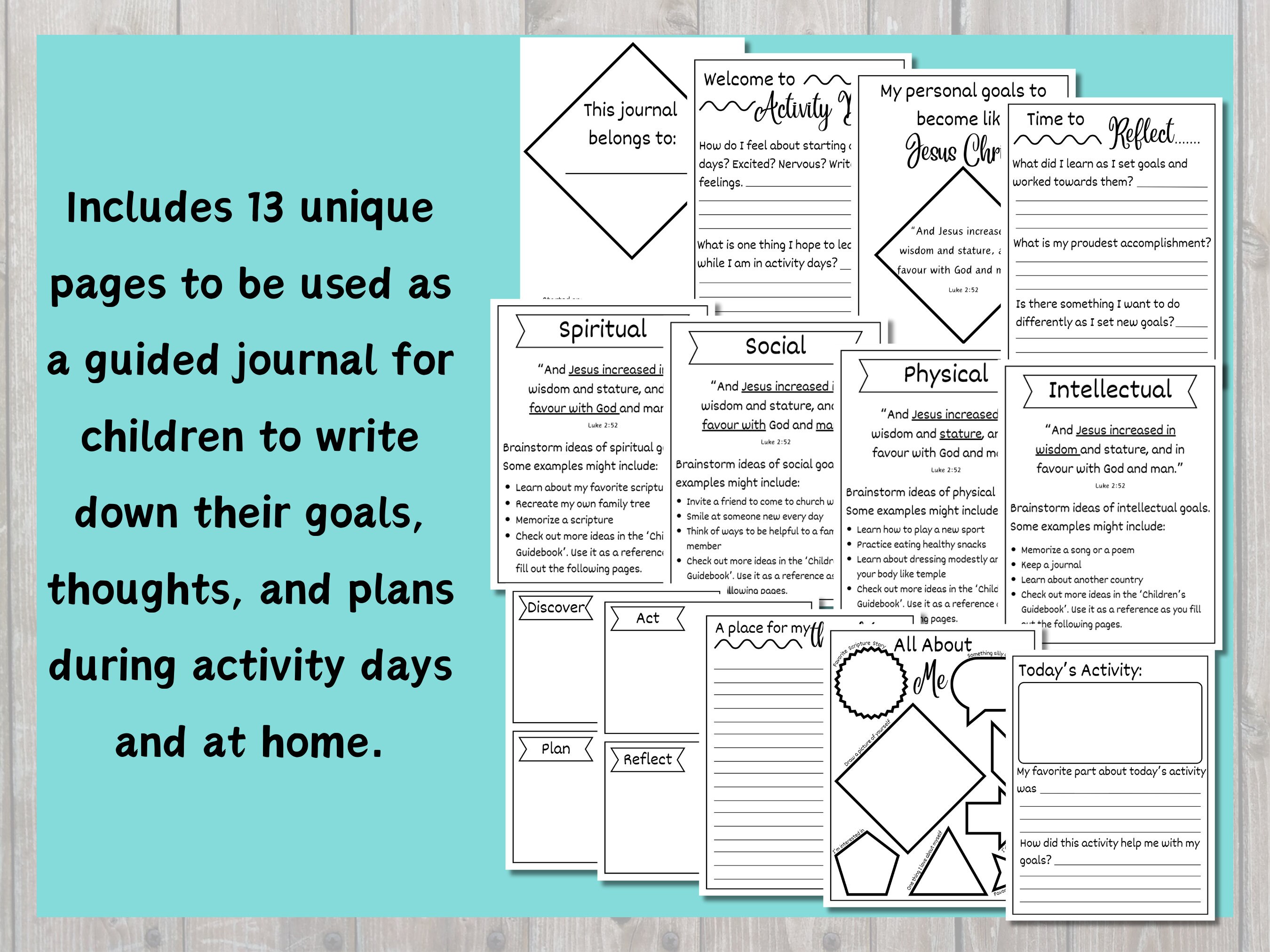 Activity Days Printable Journal – LDS Primary- Personal Devlepment ...
