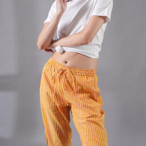 Sunset Stripes Cotton Pajama Pants: Bridal Party Lounge Wear