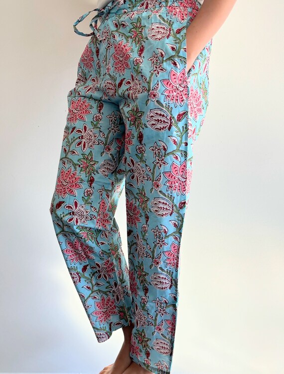 Cotton Pajama Pants Woman Sleep and Loungewear Pj Pants Wide Leg Comfy Soft Sleep Pants Loungepants Yogapants Petite Blushing Blooms Etsy