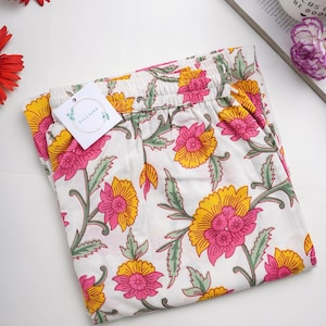 Comfy pants with pockets Women&#39;s 100 Cotton Loungewear Casual Trousers Soft Printed Slacks tall women pants colorful cute - Floral Whispers