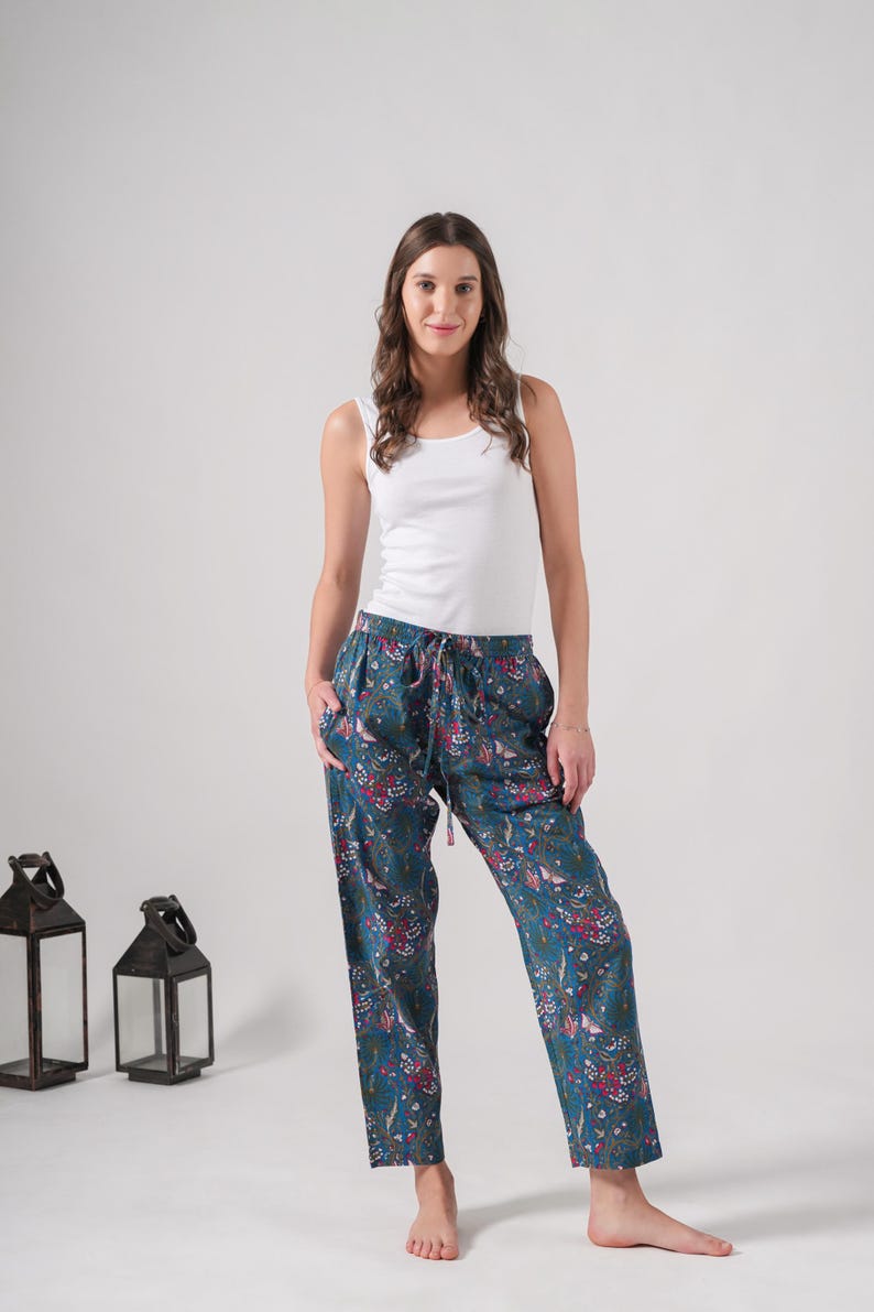 Floral Print Ruffle Top Pants Loungewear Set