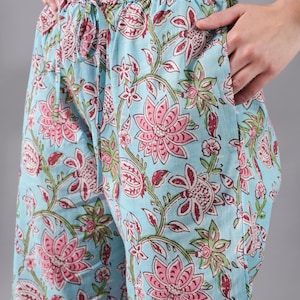 Colorful Pants Modern Style Loungewear: Blushing Blooms