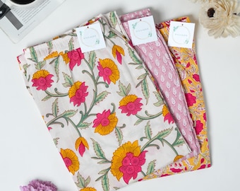 Pajama Set: Women Cotton PJs Pants 3-pack, Self Care Presents for Her