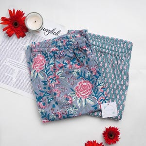 PACK OF 2 Women’s Pajama Pants 100% Cotton Print pjs soft light comfy sleep bottoms pockets lounge & sleepwear cool summer breathable cute