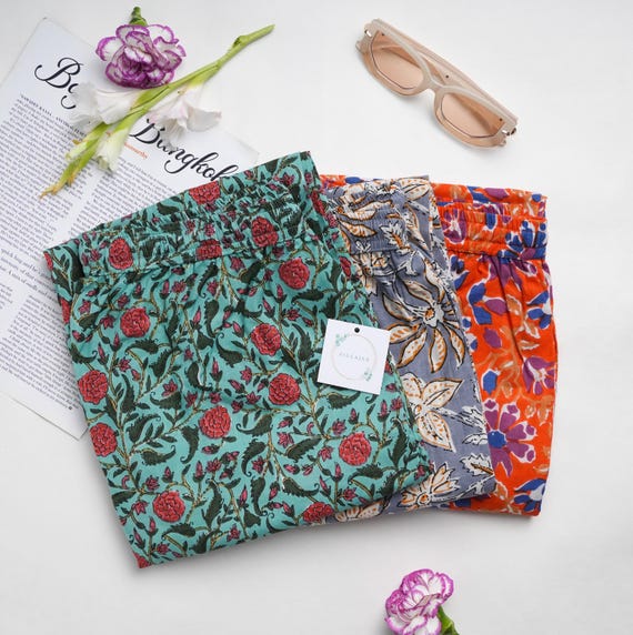 Women's Cotton Pajamas Set Of 3: Comfy Lounge Sleepwear, casual pj bottoms
