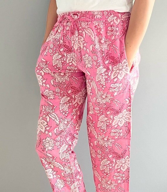 100% Cotton PJ Pants Women Soft Sleep Pants Cute Pink Pjs Lounge