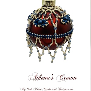 Athena's Crown Beaded Ornament Cover Pattern, Bauble Cover PDF