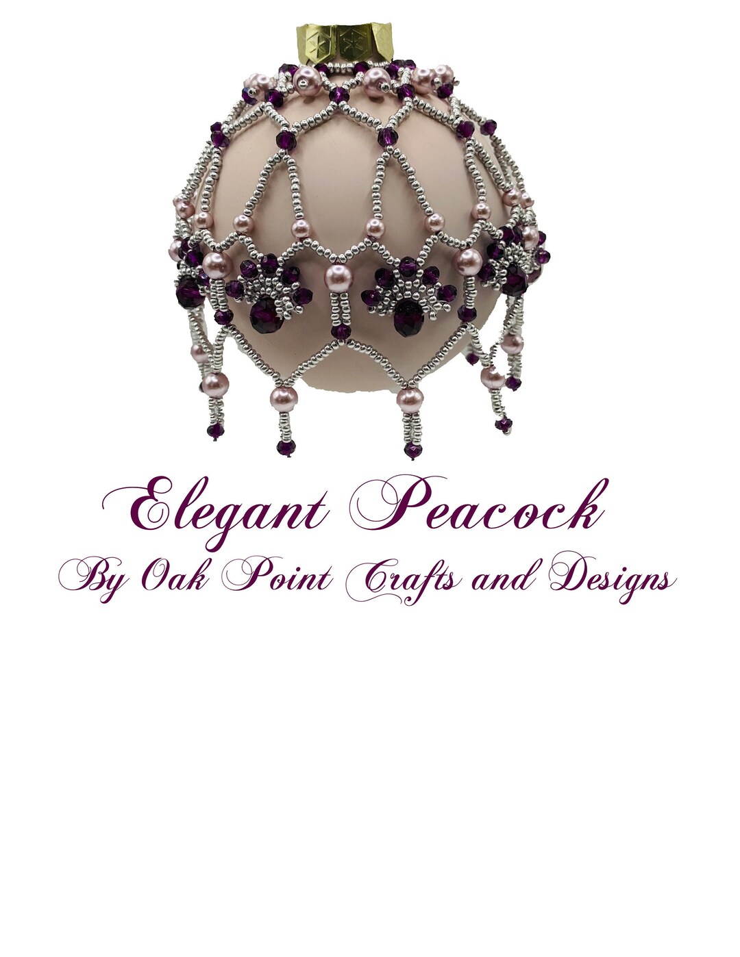 Elegant Peacock Beaded Ornament Cover Pattern, Bauble Cover Pattern Etsy