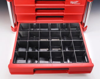 Organizador de gavetas Milwaukee Packout | Divisórias para caixas de ferramentas com 2, 3 e 4 gavetas