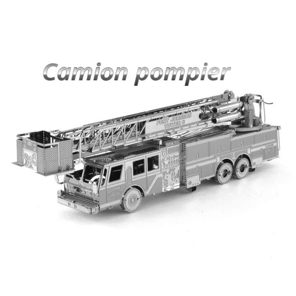 Maquette Camion de pompier / fourgon incendie en métal DIY