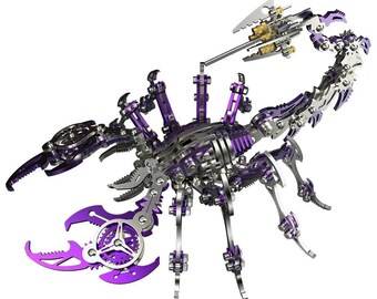 DIY Purple Mechanical Scorpion Kit | Metal Insect Puzzle Model Assembly and Puzzle Craft Kit