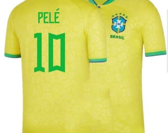 Brazil Pele Yellow Home Casa Premium Soccer Jersey