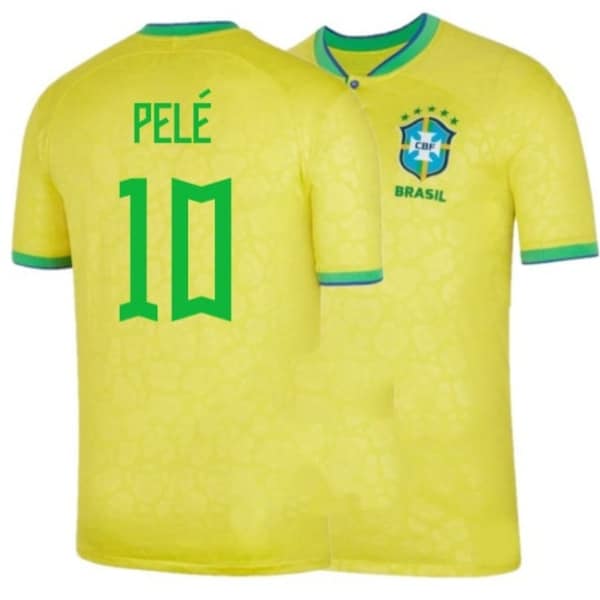 Brasilien Pele Gelb Home Casa Premium Fußballtrikot