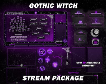Gothic stream package - goth twitch overlay