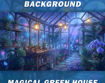 Animated Vtuber Background, Magical Green House, Stream Background for Twitch