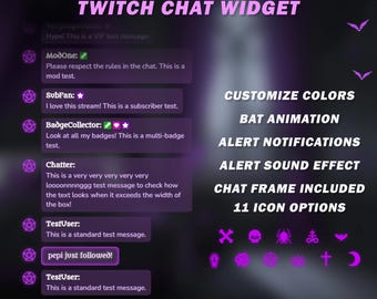 Gothic Chat Widget - Twitch StreamElements - Goth Chat Widget