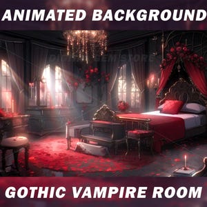 Gothic Vampire Animated Background, Stream Screens, Vtuber Background for Twitch, Romantic, Stream Background, Looped Vtuber Background