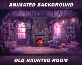 Animated Haunted Room Vtuber Background, Spooky Gothic Theme (MP4 Digital Download)