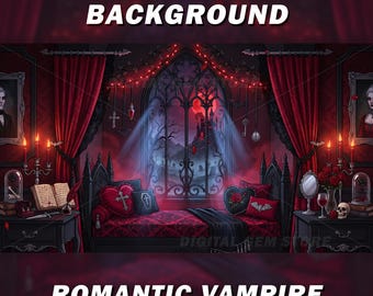 Animated Background for Vtuber, Gothic Vampire Room, Romantic Horror - Twitch Stream Background Loop
