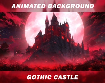 Animated Gothic Castle Vtuber Background, Horror Stream Overlay (MP4)