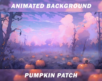 Animated Vtuber Background, Halloween background, Pastel goth, Anime, stream background, looped background, vtuber scene, vtuber room