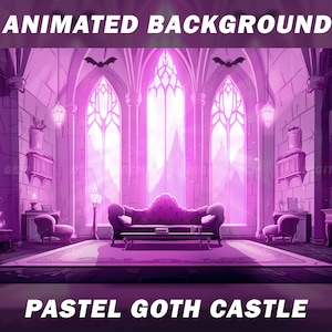 Vtuber Animated Background for Twitch, Pastel goth animated background, stream background, looped background, looped vtuber background