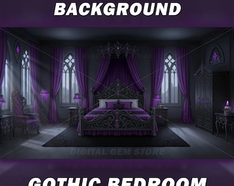 Fondo animado de Vtuber, dormitorio gótico, fondo gótico, contenido de Halloween en streaming