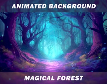 Vtuber Animated Neon Forest Background Loop (Digital Download)
