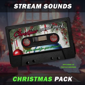 Twitch Sound Alerts - Christmas Sound effects Pack, twitch alert sounds for streamers, vtubers and youtubers, pack of 15 festive sounds