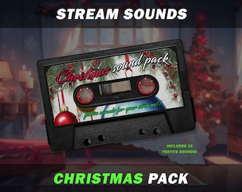 Twitch Sound Alerts - Christmas Sound effects Pack, twitch alert sounds for streamers, vtubers and youtubers, pack of 15 festive sounds