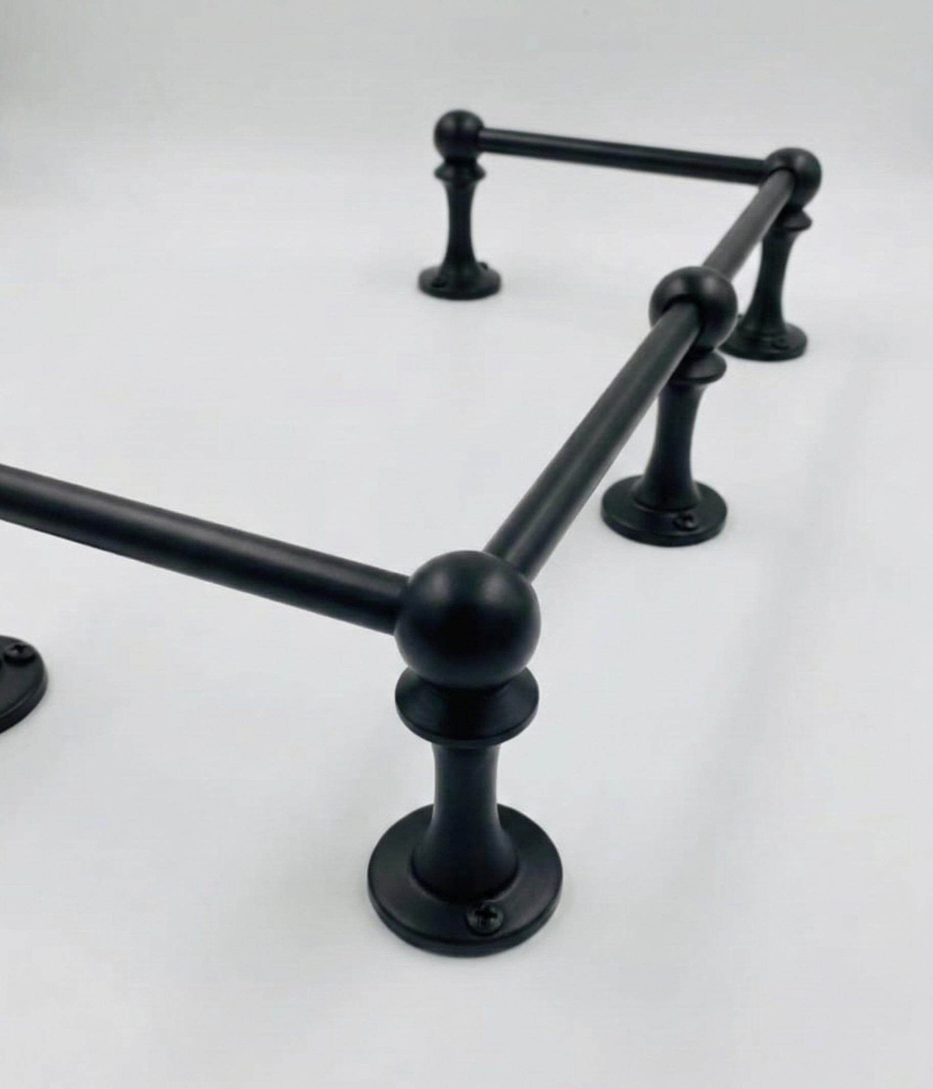 Black Shelf Rails Brass MATT BLACK Finish Gallery Rail for Shelves Bookcase Safety Guard ...
