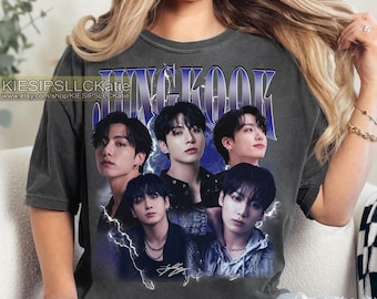 Maglietta vintage Comfort Colors Jungkook, regali musicali retrò Jungkook per uomo e donna, regali retrò Jungkook Kpop per fan, bootleg Jungkook anni '90