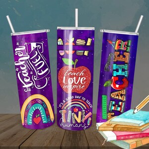 Teacher 20oz Sublimation Tumbler Design, Teacher Life, Teacher Sublimation Design, Teacher Appreciation Skinny Tumbler PNG, Back to school