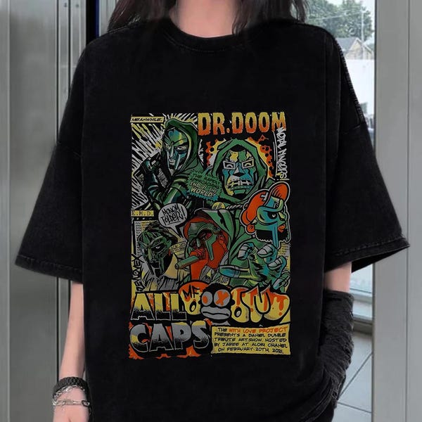 MF Doom Madlib All Caps Retro Unisex MadVillain Estilo Y2K Oversized Rock Warrior Hoodie