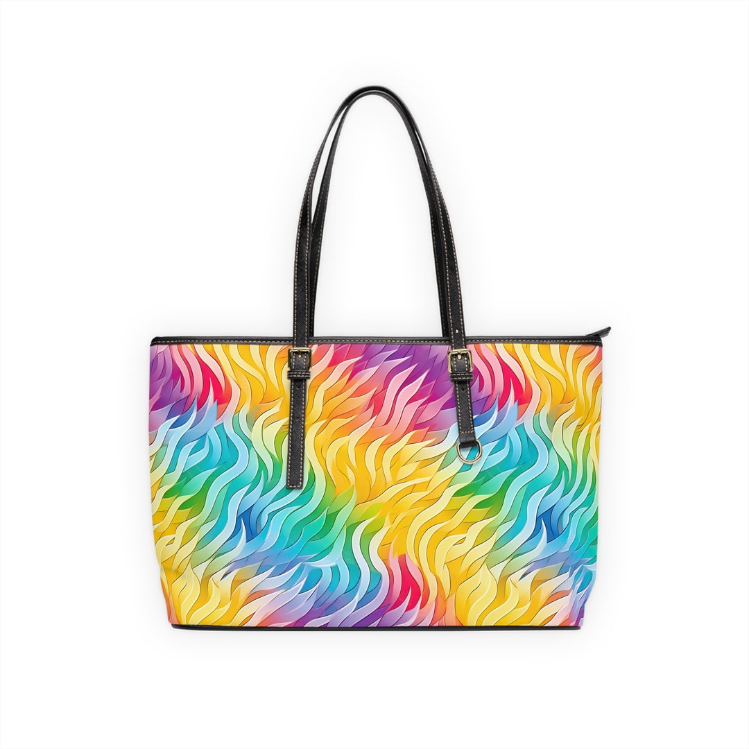 PU Rainbow Leather Shoulder Bag Etsy