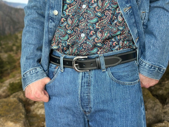 Ceinture De Flanc Western En Cuir Sculpté – Dos, 52 Pouces – Fabriquée Aux USA