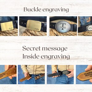 Custom Made Genuine Leather Belt Black - 1.5" Width, Removable Buckle, Personalized With Name