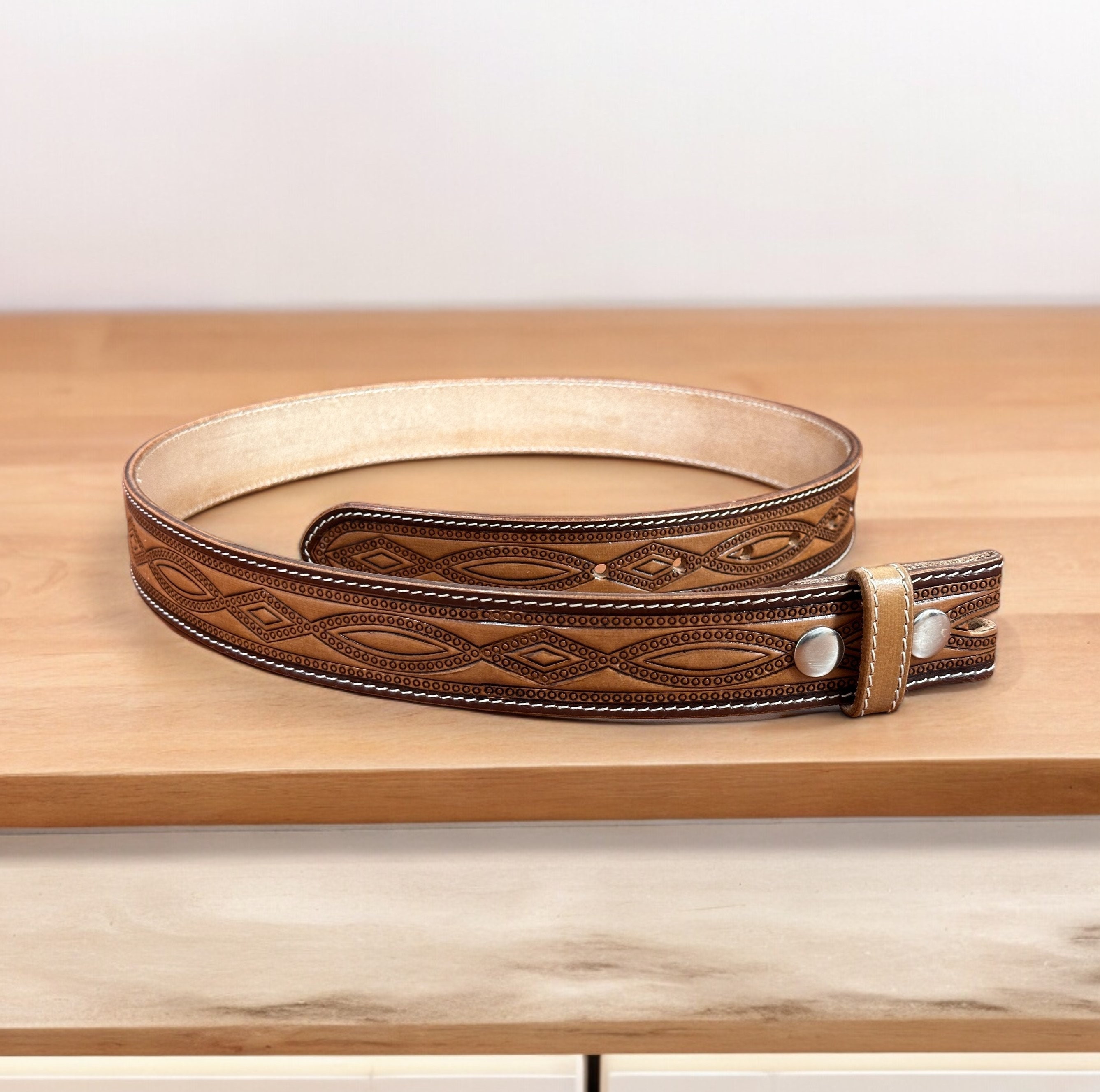 Western Leather Belt Men Full Grain Cowhide Leather Belt Strap One ...