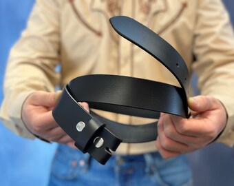 Cintura In Vera Pelle Pieno Fiore Con Bottone A Pressione, Cintura - Foto 3