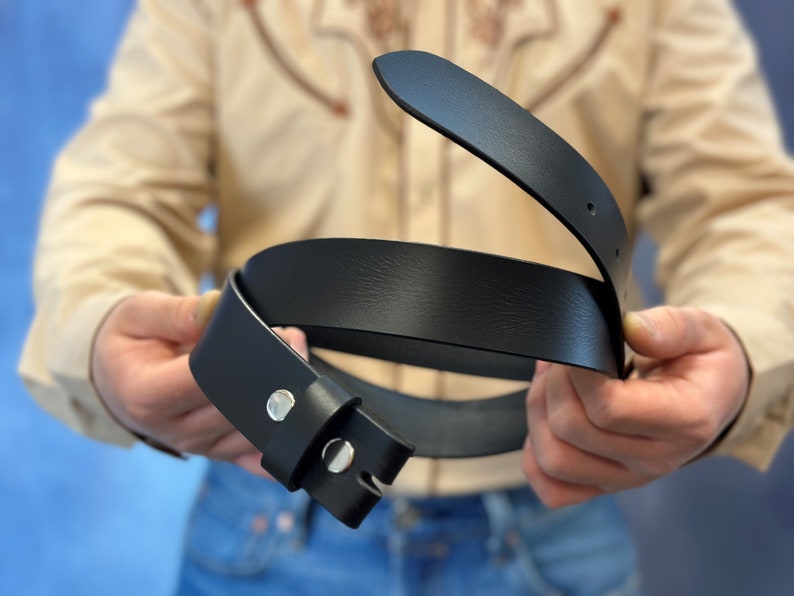 Full Grain Leather Snapon Belt Engraved Leather Belt 100 Etsy