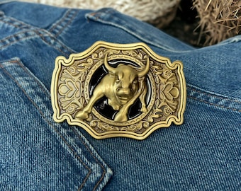 Western Bull Belt Buckle Cowboy Belt Buckle Groomsman Belt Rodeo Buckle for Western Belt Country Buckle Gift for Him Men's Belt Accessories